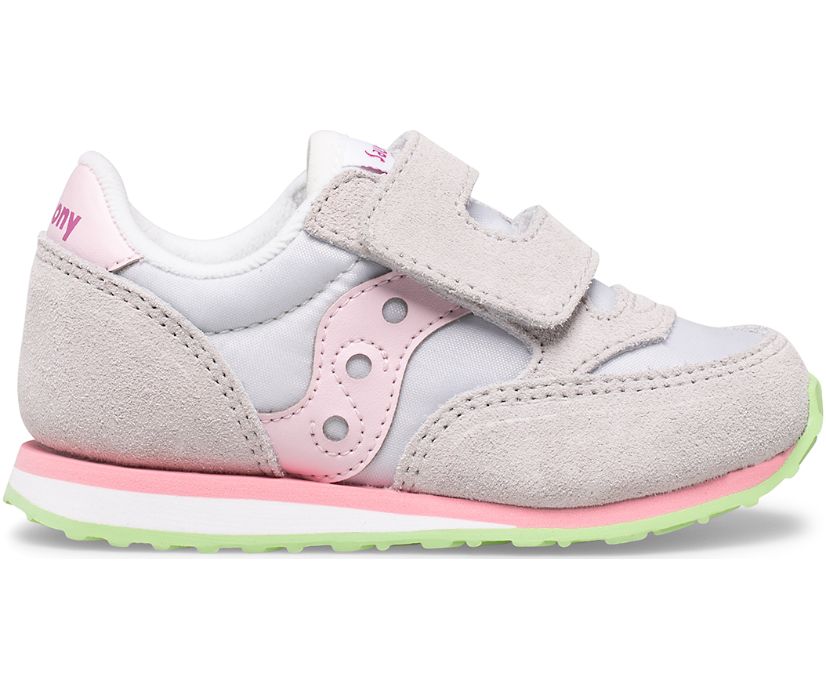 Gyerek Saucony Baby Jazz Hook & Loop Tornacipő Szürke Rózsaszín Zöld | HU 185MQZ